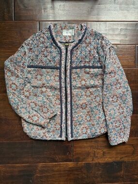 Boho Tapestry Cropped Jacket | Textured Woven Zip